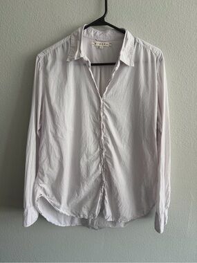 XiRENA Pale Lavender Classic Relaxed Button-Down Shirt 100% Cotton Size S - Flaw